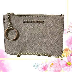 MICHAEL Michael Kors Gray Leather Cardholder
